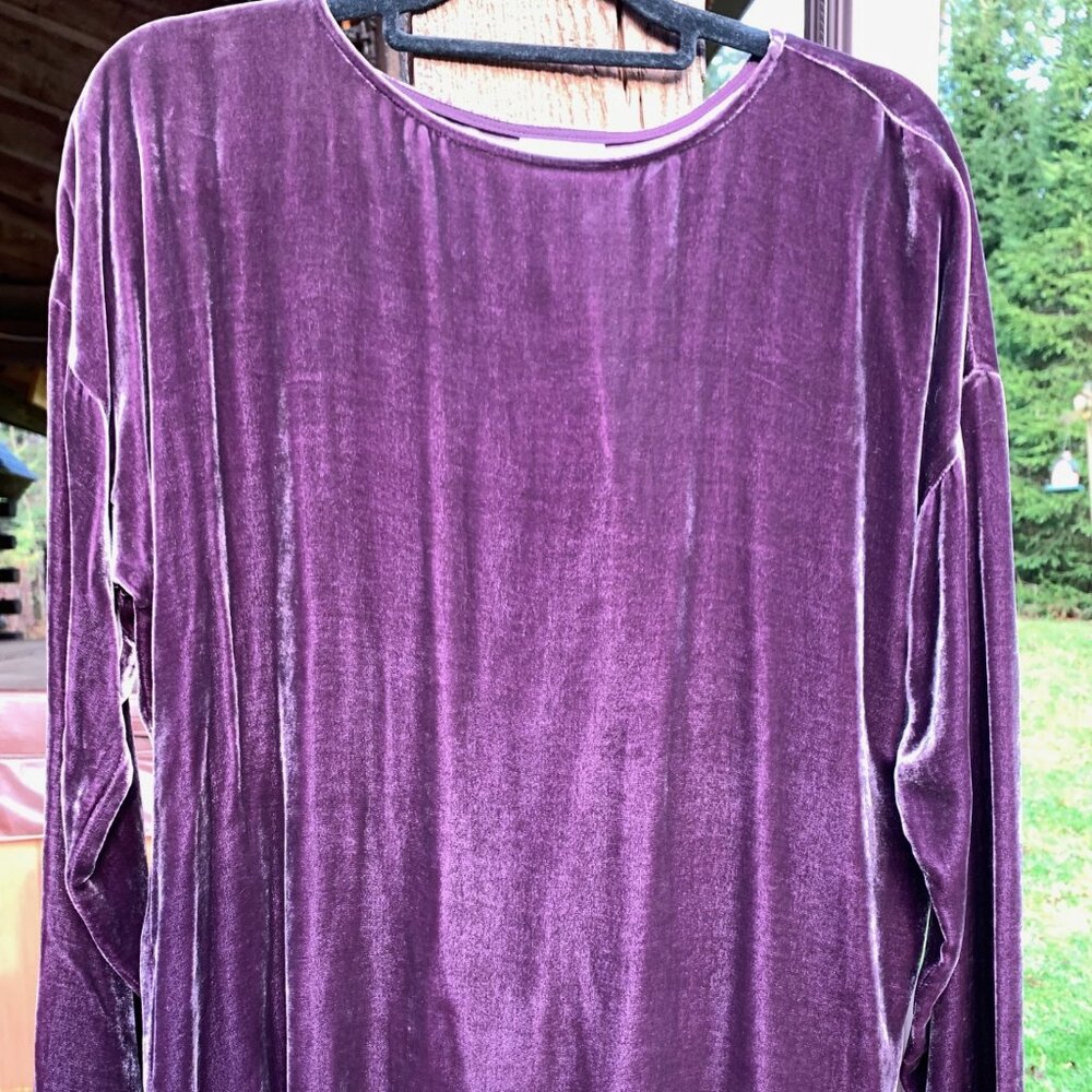 NWT $199 J.Jill Dark fig velvet top Small tall ST